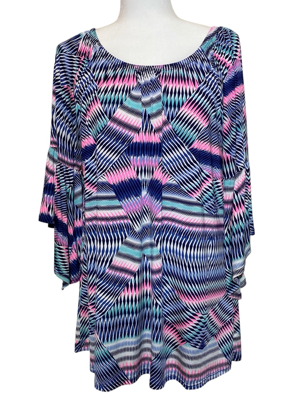 Geometric Print Multicolor Blouse